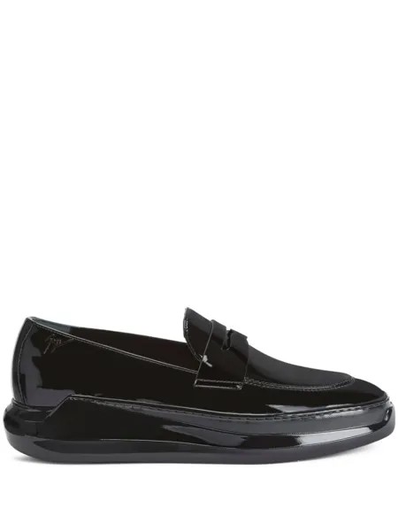 Giuseppe Zanotti лакированные лоферы Conley Glam, черный