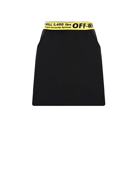 Черная юбка с желтым поясом-резинкой Off-White детская
