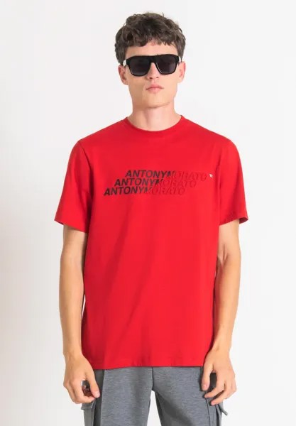 Футболка с принтом Regular Fit Antony Morato, красный