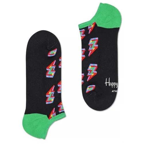 Низкие носки унисекс Athletic Eternity Flash Low Sock с цветными молниями, черный с зеленым, 25