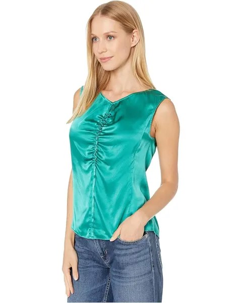 Топ Rebecca Taylor Sleeveless Charmeuse Top, цвет Malachite