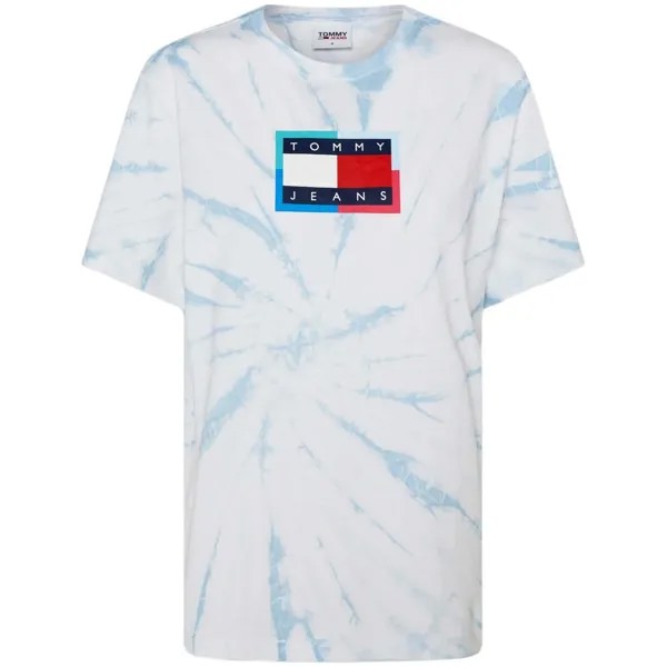 Футболка Tommy Jeans Flag Short Sleeve Round Neck, разноцветный