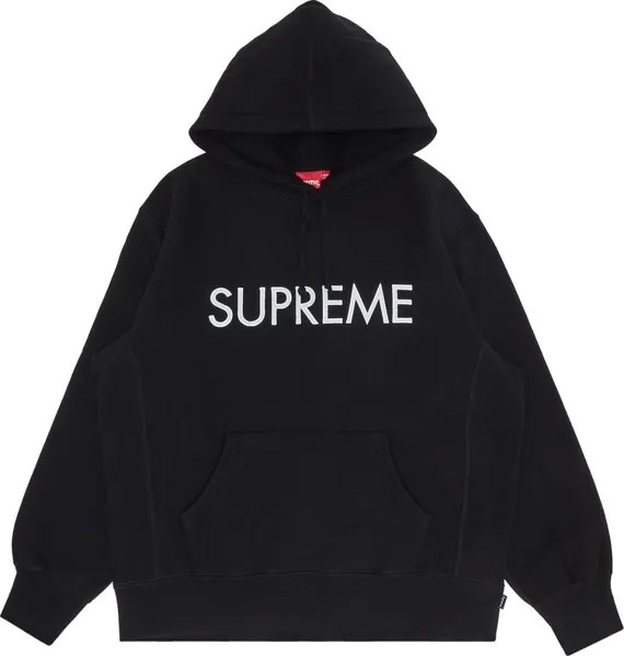 Толстовка Supreme Capital Hooded Sweatshirt 'Black', черный