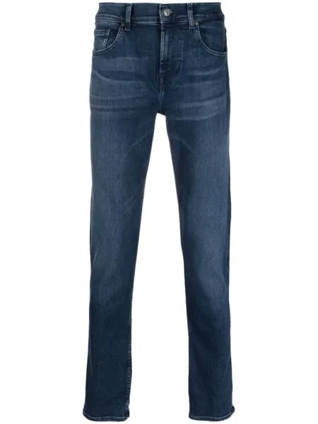 7 For All Mankind узкие джинсы средней посадки, синий
