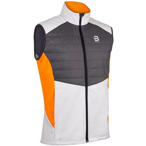 Жилет Bjorn Daehlie Vest Challenge, средней длины, силуэт полуприлегающий, водонепроницаемый, размер S, серый, оранжевый