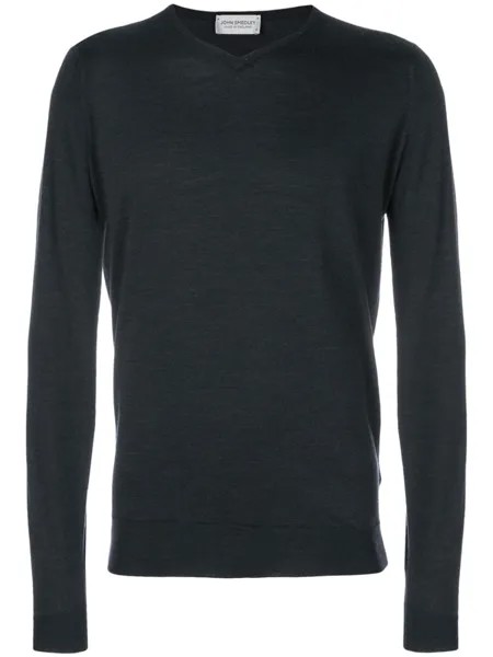 John Smedley классический свитер, синий