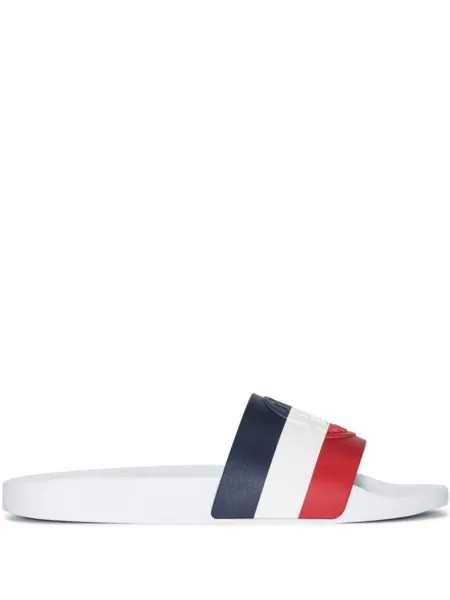 Moncler шлепанцы Basile в полоску, белый