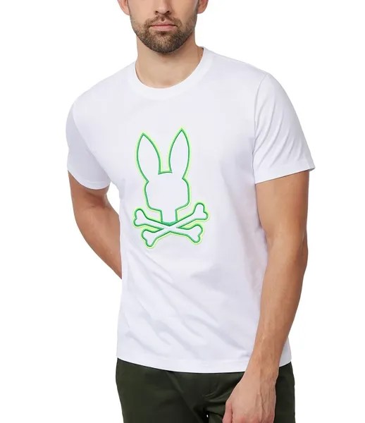 Футболка с короткими рукавами и вышитым рисунком Psycho Bunny Colton, белый