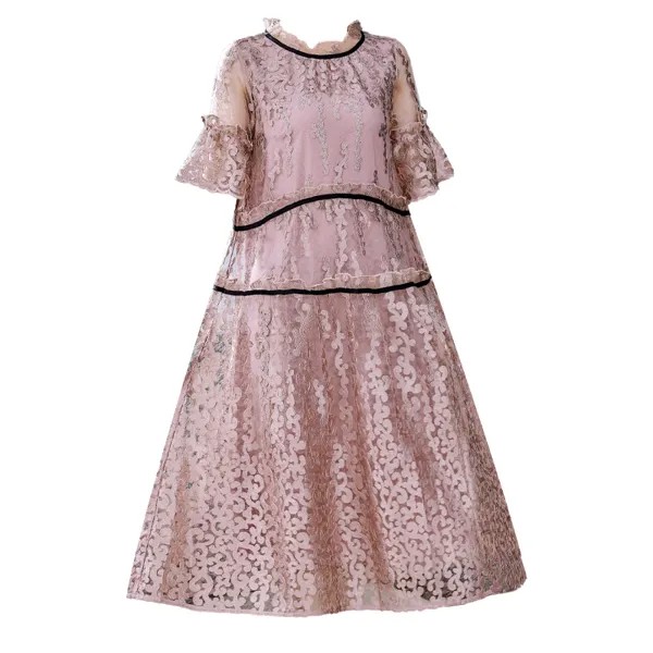 Пастельных оттенков элегантная Роскошная вышивка Vestidos ретро Boho подкладка Украина отдых более Размеры d халат летнее платье размера плюс Ра...