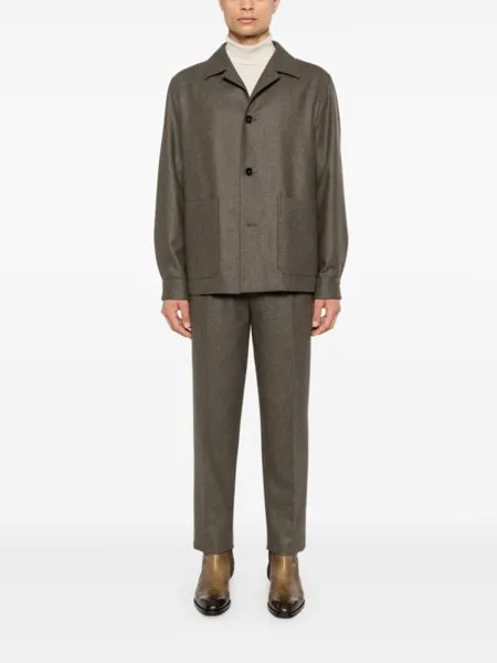 Zegna шерстяная рубашка куртка, коричневый