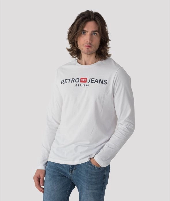 Enos 21 Long Sleeve футболка с длинными рукавами Retro Jeans, белый