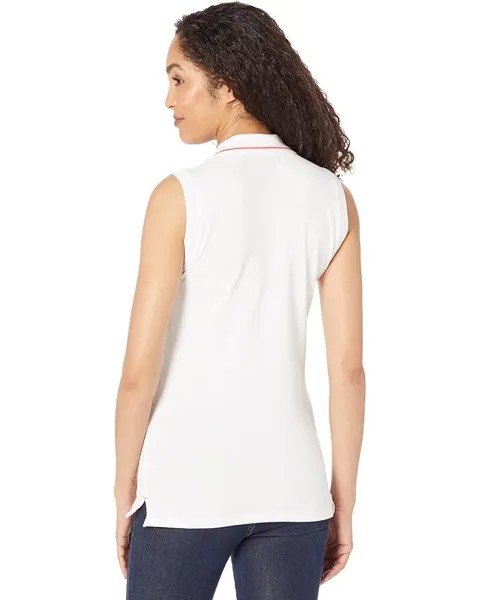 Поло U.S. POLO ASSN. Open Placket Sleeveless Polo Shirt, белый
