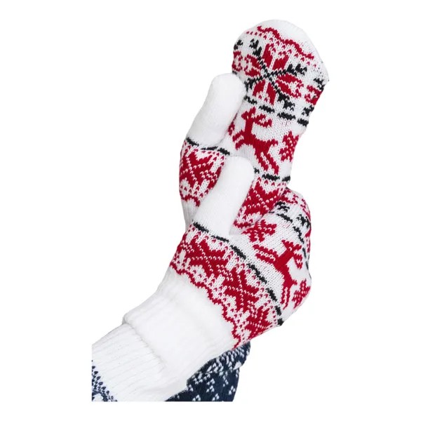 Варежки женские Win&Wool 1318 бело-красные, р. M