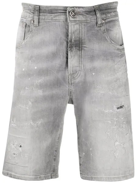 John Richmond джинсовые шорты с эффектом потертости