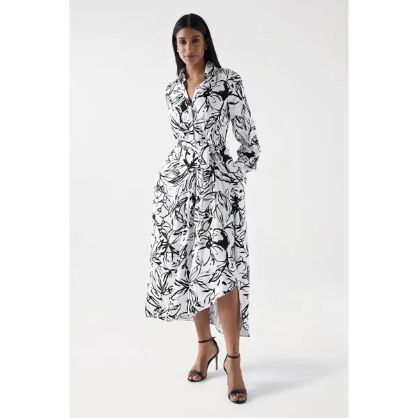 Платье миди Salsa Jeans Floral Print Midi Long, Разноцветный