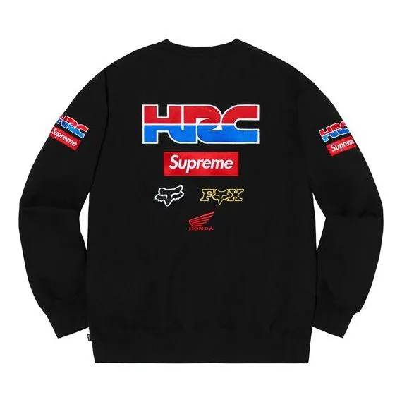 Толстовка Supreme FW19 Week 6 x Honda x Fox Racing Crewneck, черный