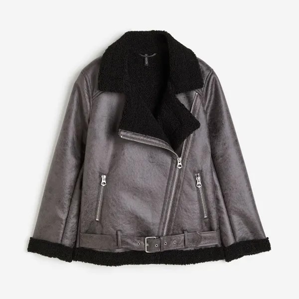 Куртка H&M Aviator, темно-серый