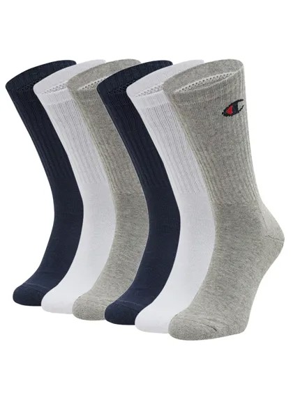 Носки Champion Crew Socks 6pk, цвет White/Blue/Grey