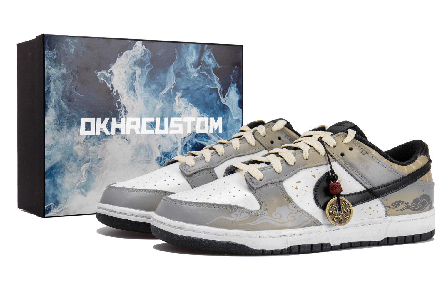 Кроссовки Nike Dunk Skateboarding Shoes Women's Low-top Black/white/gray, черный/белый/серый