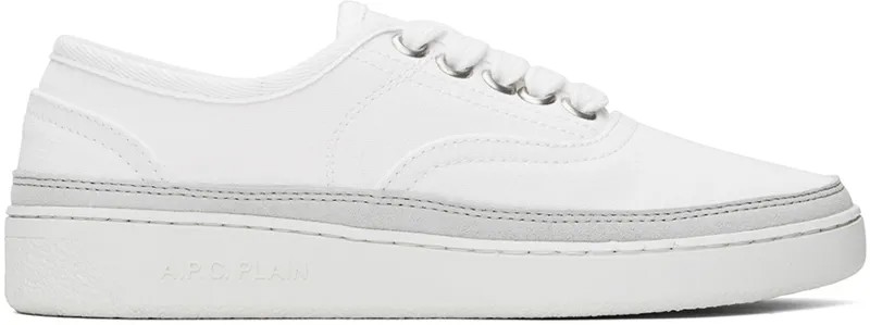 Белые простые простые кроссовки A.P.C., цвет White
