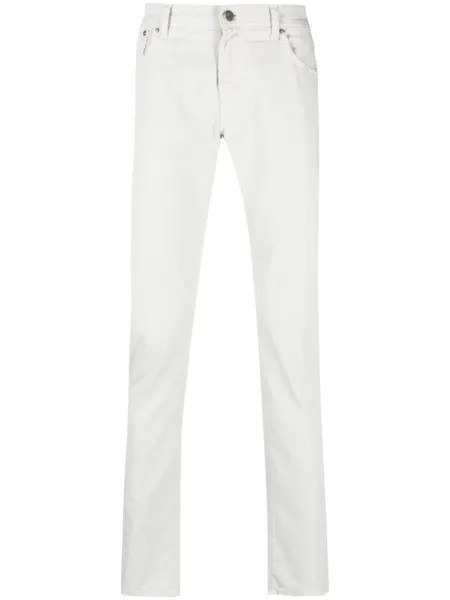 Corneliani брюки скинни с заниженной талией, серый