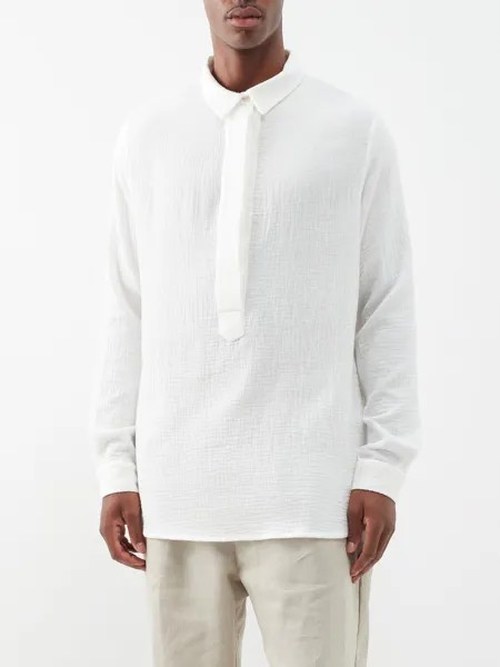 Рубашка fidera со складками из хлопкового муслина Albus Lumen, белый