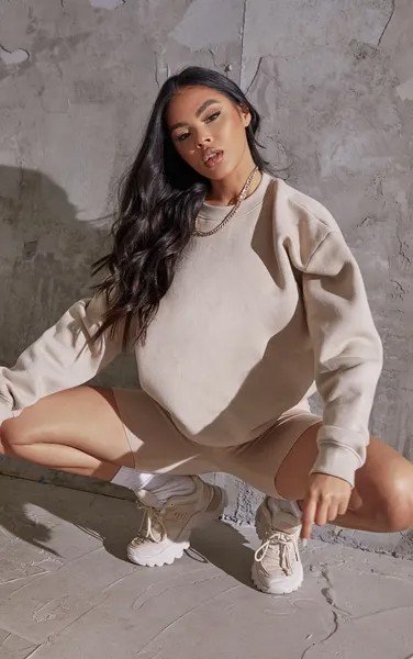 PrettyLittleThing Толстовка оверсайз песочного цвета