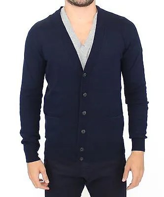ERMANNO SCERVINO Синий шерстяной кашемировый кардиган Пуловер-свитер IT54 / XL Рекомендуемая розничная цена 540 долларов США