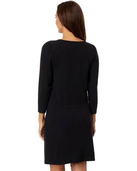Платье Lilla P Shirred Sleeve Drawstring Dress, черный