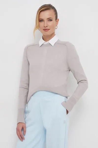 Шерстяной свитер Calvin Klein, фиолетовый