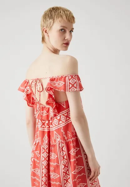 Платье макси Vmdicthe Ankle Dress Vero Moda, кайенский/белоснежный