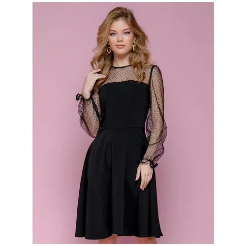 Платье 1001dress, вечернее, до колена, размер 52, черный