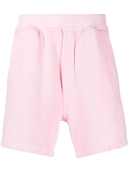 Dsquared2 спортивные шорты с эффектом потертости, розовый