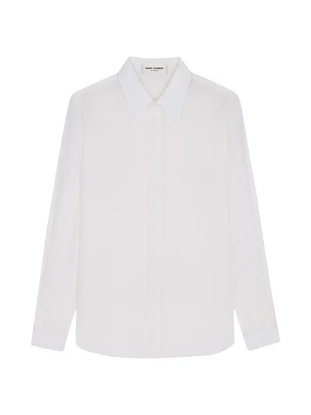Рубашка из хлопковой вуали в полоску Saint Laurent