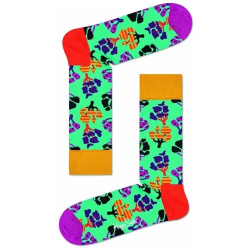 Носки Happy Socks, размер 41-46, мультиколор, черный, зеленый