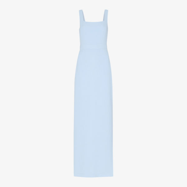 Платье макси mila из эластичного переработанного полиэстера с квадратным вырезом Whistles, синий