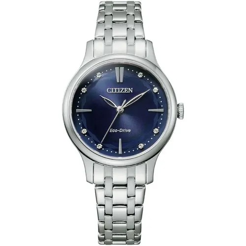 CITIZEN EM0890-85L женские японские наручные часы с кристаллами и системой Eco-Drive