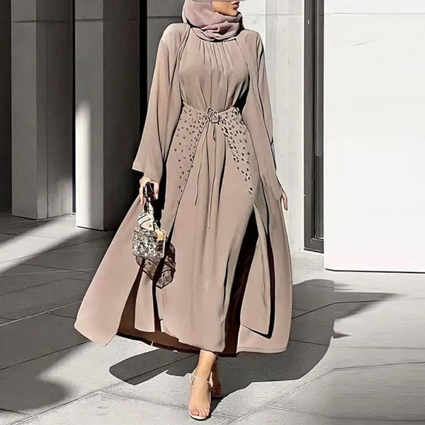 Исламская одежда Ближнего Востока Дубай женский молитвенный костюм из 3 частей однотонный ИД Мубарак Индонезия египетское платье юбка кост...