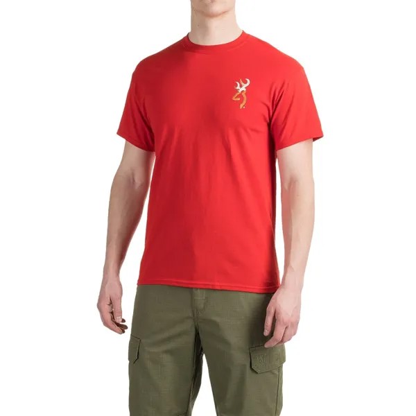 Футболка Browning Classic Buckmark Bubbles S/S для охоты, размер S — 2XL, цвет красный