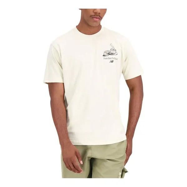 Футболка Essentials Cafe Java хлопковая майка из джерси New Balance, бежевый