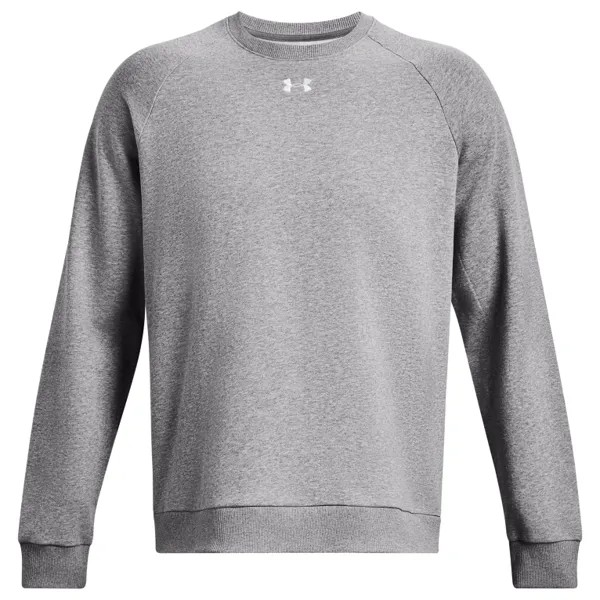 Пуловер Under Armour Rival Fleece Crew, цвет Castlerock Light Heather/White