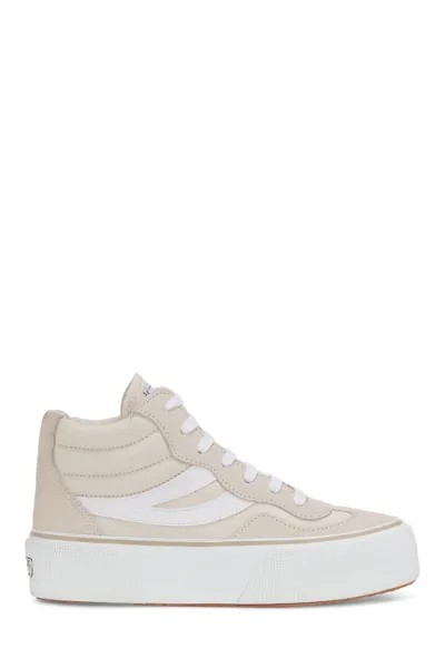 Бежевые спортивные кроссовки 3141 Revolley на средней платформе Superga