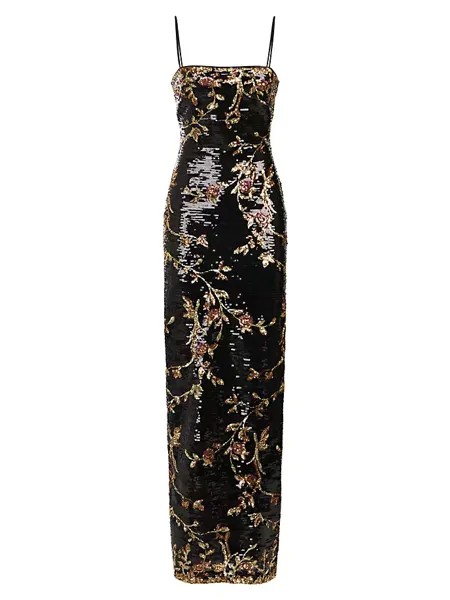Платье-колонна Yazmeen с цветочным принтом и пайетками Halston, мультиколор