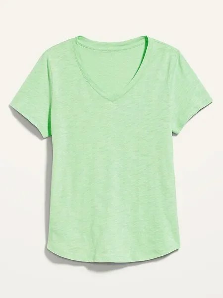 NWT Old Navy Soft EveryWear Slub-Knit футболка с v-образным вырезом мятно-зеленая женская маленькая футболка