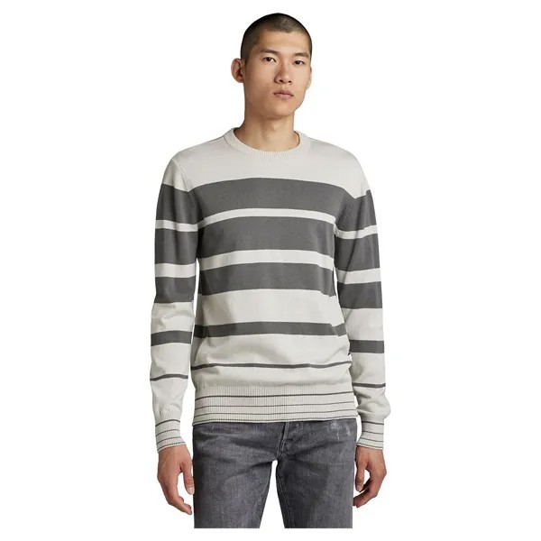 Свитер G-Star Irregular Stripe Round Neck, бежевый