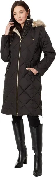 Пуховик LAUREN Ralph Lauren Diamond Puffer Detachable Hoodie, черный