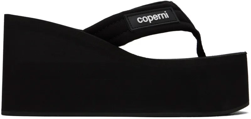 Черные босоножки на танкетке Coperni, цвет Black