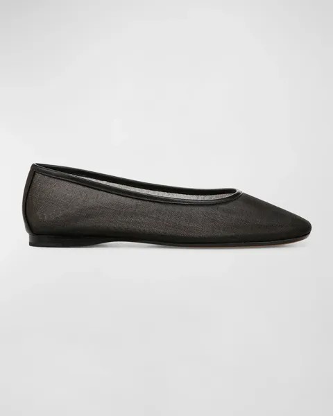 Балетки Leah Mesh с квадратным носком Vince, цвет Black