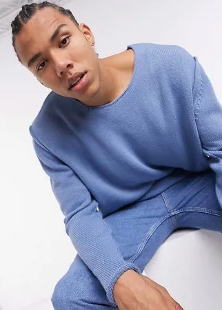 Фактурный джемпер в стиле oversized ASOS DESIGN Tall-Голубой