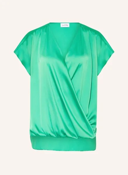 Атласная блузка-рубашка Joseph Ribkoff, зеленый